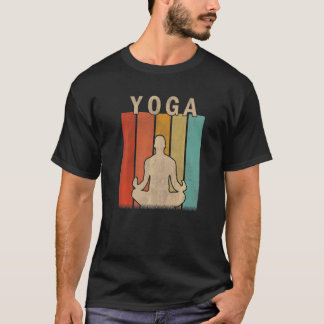 T-shirt Yoga en détresse Hommes Femmes Yoga Mignon Rétro