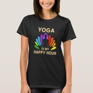 T-shirt Yoga est mon Happy Hour Guru Sport Workout USA Pou