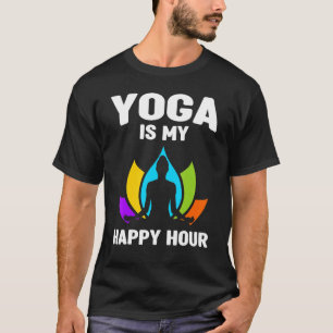 T-shirt Yoga est mon Happy Hour Guru Sport Workout USA Pou