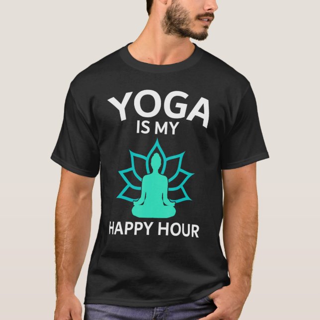 T-shirt Yoga est mon Happy Hour Guru Sport Workout USA Pou (Devant)