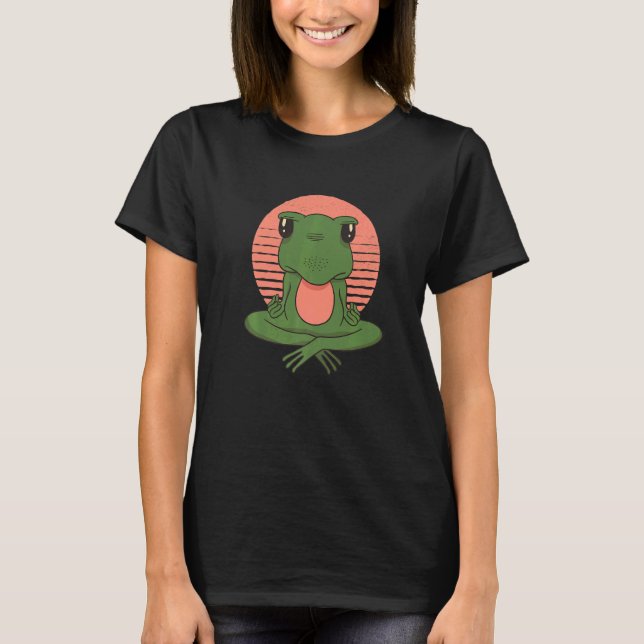 T-shirt Yoga Frog Meditation Buddhism Frog Prince Frogs Su (Devant)