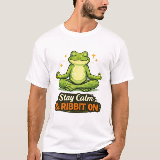 T-shirt Yoga Frog "Stay Calm & Ribbit On"