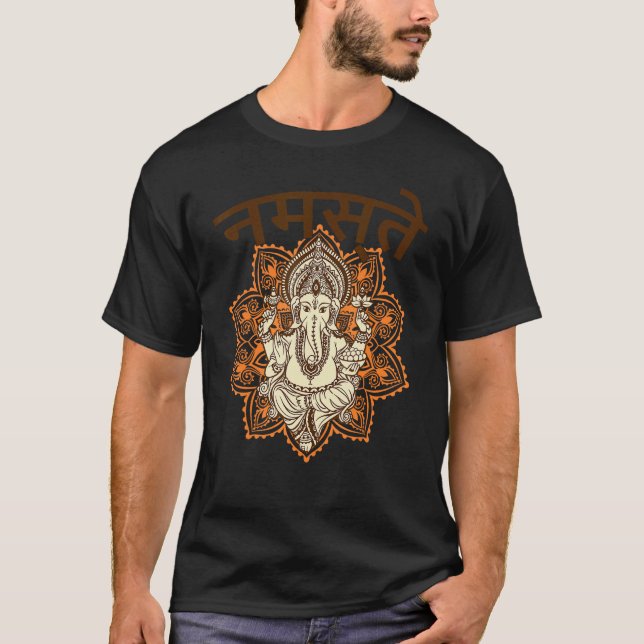 T-shirt Yoga Gansha Namaste Sanskrit Namaste Méditation (Devant)
