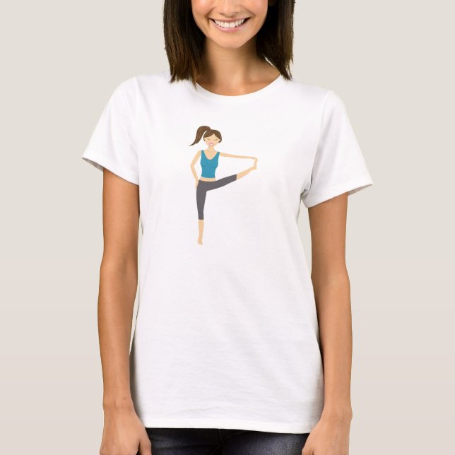 T-shirt Yoga Girl Dans La Main Étendue À Toe Pose (Devant)