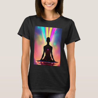 T-shirt Yoga Girl Female Sun Salutation Meditation Chakra 