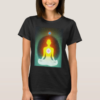 T-shirt Yoga Girl Female Sun Salutation Meditation Chakra 