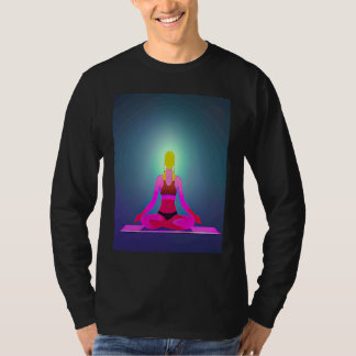 T-shirt Yoga Girl Female Sun Salutation Meditation Chakra 