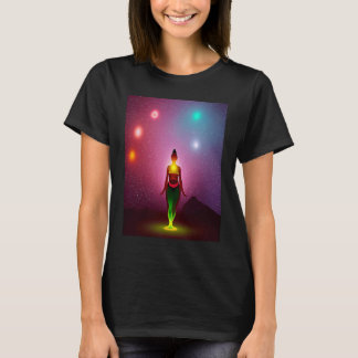 T-shirt Yoga Girl Female Sun Salutation Meditation Chakra 