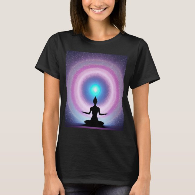 T-shirt Yoga Girl Femme Sun Salutation Méditation Chakra (Devant)