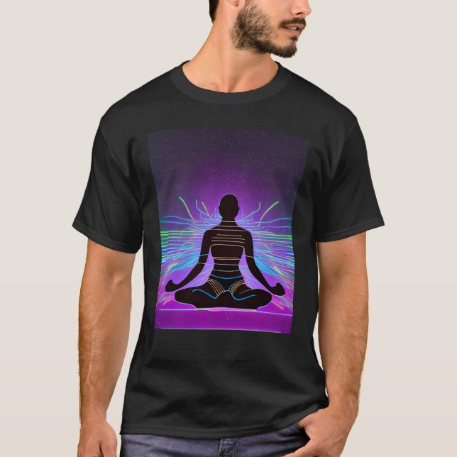 T-shirt Yoga Girl Femme Sun Salutation Méditation Chakra (Devant)