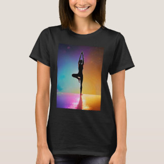 T-shirt Yoga Girl Femme Sun Salutation Méditation Chakra