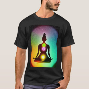 T-shirt Yoga Girl Femme Sun Salutation Méditation Chakra