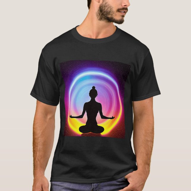 T-shirt Yoga Girl Femme Sun Salutation Méditation Chakra (Devant)
