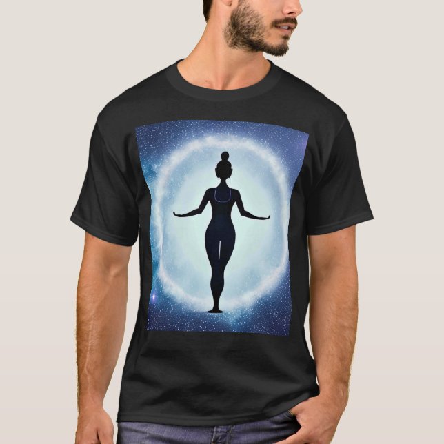 T-shirt Yoga Girl Femme Sun Salutation Méditation Chakra (Devant)