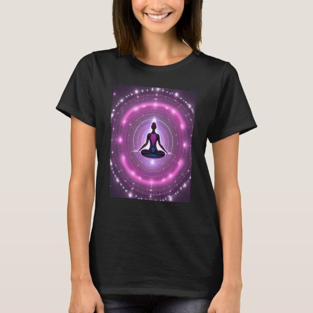 T-shirt Yoga Girl Femme Sun Salutation Méditation Chakra (Devant)