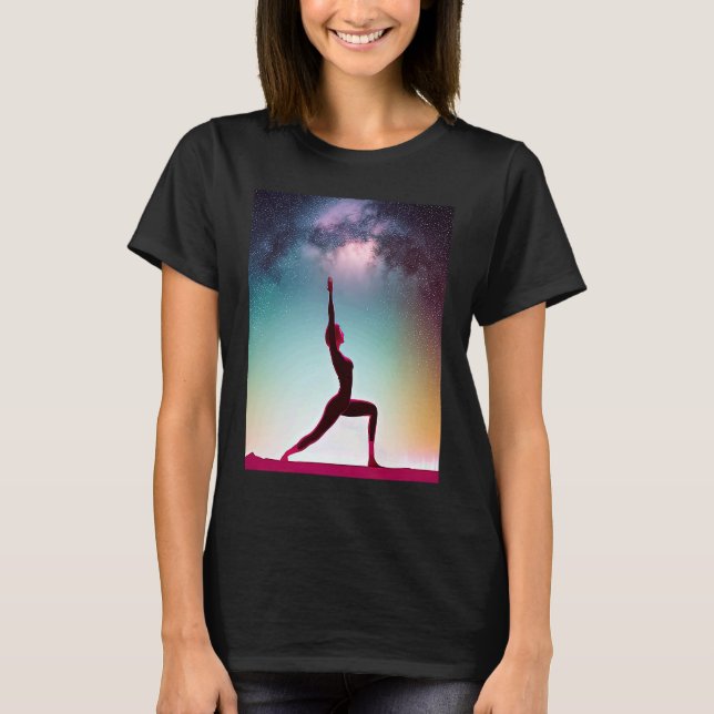 T-shirt Yoga Girl Femme Sun Salutation Méditation Chakra (Devant)