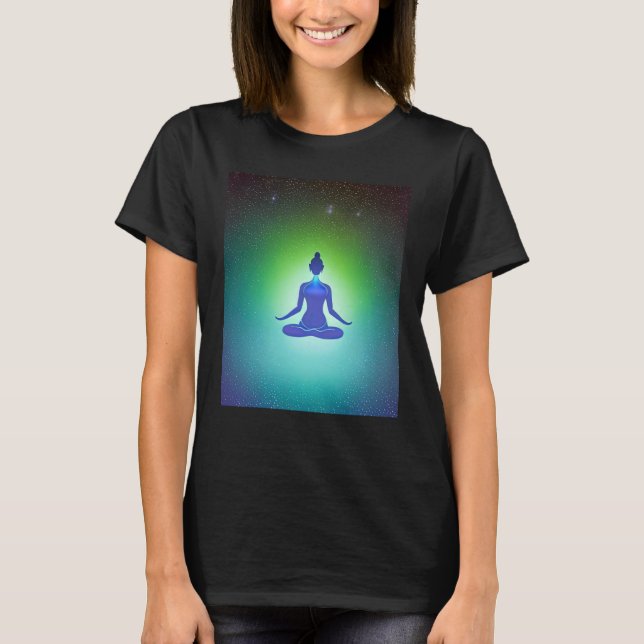 T-shirt Yoga Girl Femme Sun Salutation Méditation Chakra (Devant)