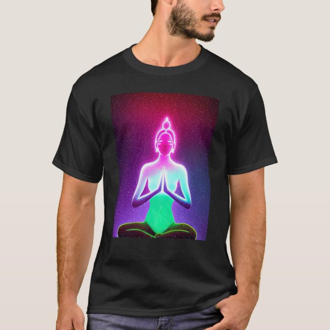 T-shirt Yoga Girl Femme Sun Salutation Méditation Chakra (Devant)