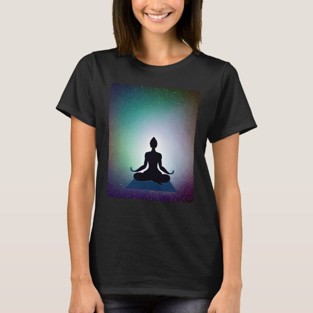 T-shirt Yoga Girl Femme Sun Salutation Méditation Chakra (Devant)