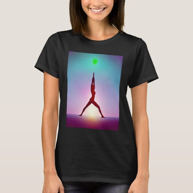 T-shirt Yoga Girl Femme Sun Salutation Méditation Chakra (Devant)