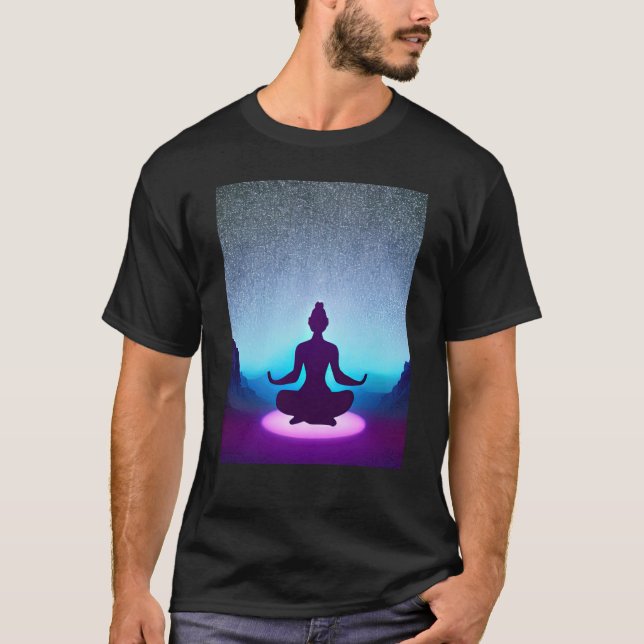 T-shirt Yoga Girl Femme Sun Salutation Méditation Chakra (Devant)