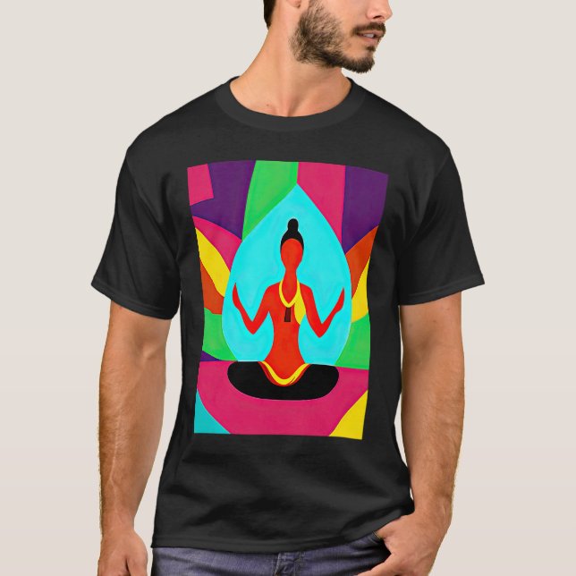T-shirt Yoga Girl Femme Sun Salutation Méditation Chakra (Devant)