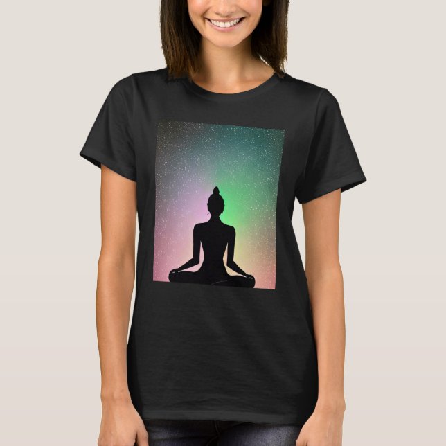 T-shirt Yoga Girl Femme Sun Salutation Méditation Chakra (Devant)
