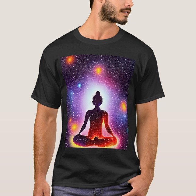 T-shirt Yoga Girl Femme Sun Salutation Méditation Chakra (Devant)