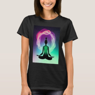 T-shirt Yoga Girl Femme Sun Salutation Méditation Chakra