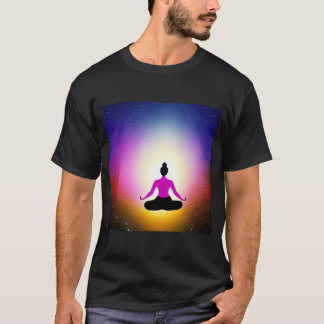 T-shirt Yoga Girl Femme Sun Salutation Méditation Chakra