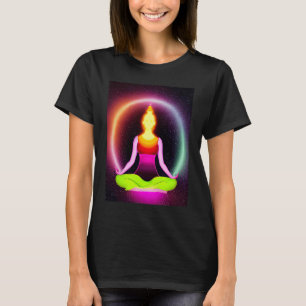 T-shirt Yoga Girl Femme Sun Salutation Méditation Chakra