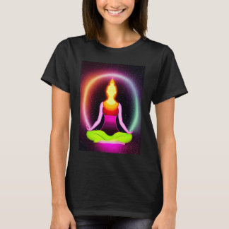 T-shirt Yoga Girl Femme Sun Salutation Méditation Chakra