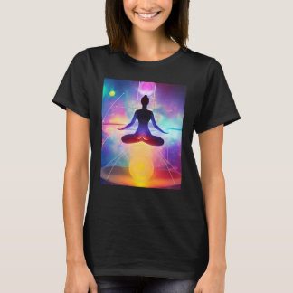 T-shirt Yoga Girl Femme Sun Salutation Méditation Chakra