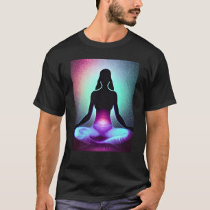 T-shirt Yoga Girl Femme Sun Salutation Méditation Chakra