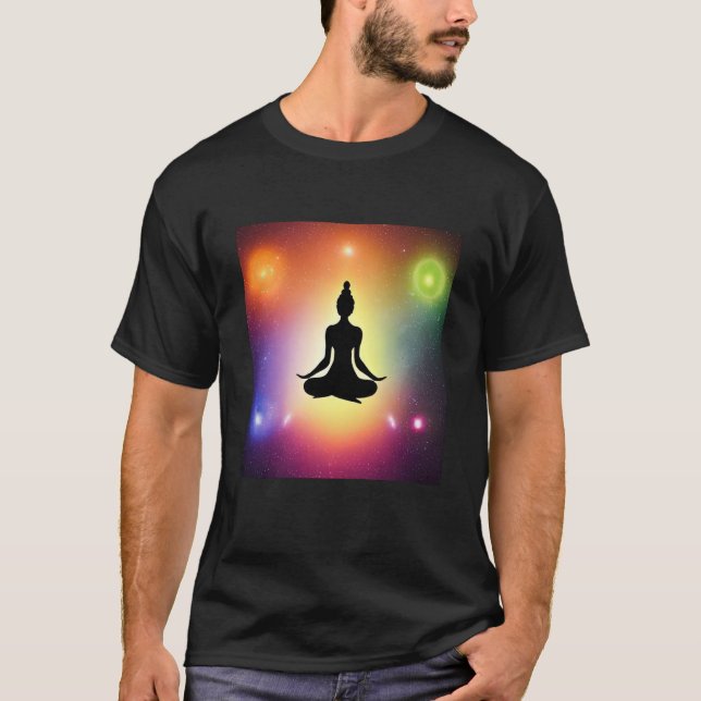 T-shirt Yoga Girl Femme Sun Salutation Méditation Chakra (Devant)
