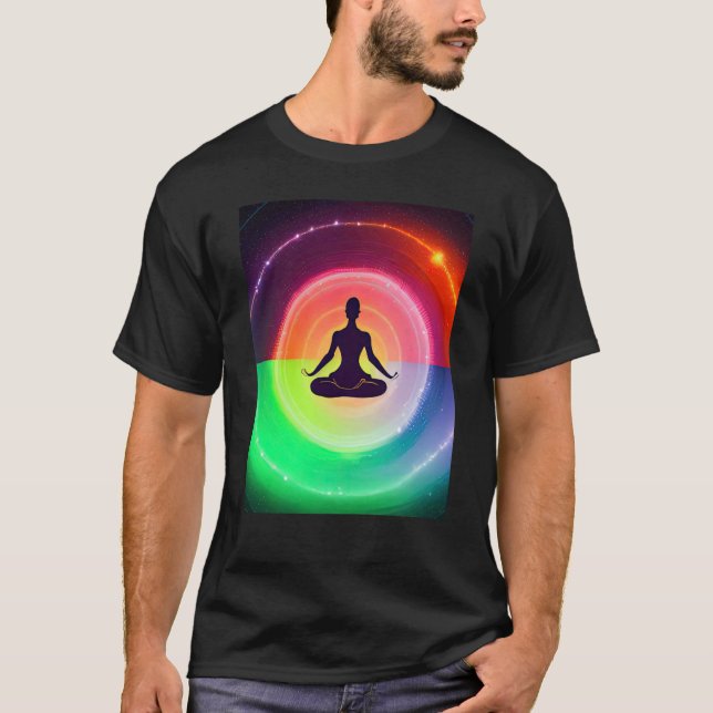 T-shirt Yoga Girl Femme Sun Salutation Méditation Chakra (Devant)