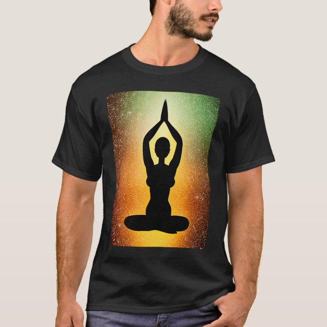 T-shirt Yoga Girl Femme Sun Salutation Méditation Chakra (Devant)