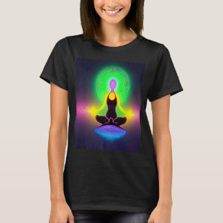 T-shirt Yoga Girl Femme Sun Salutation Méditation Chakra