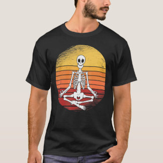 T-shirt Yoga Halloween squelette squelette vintage