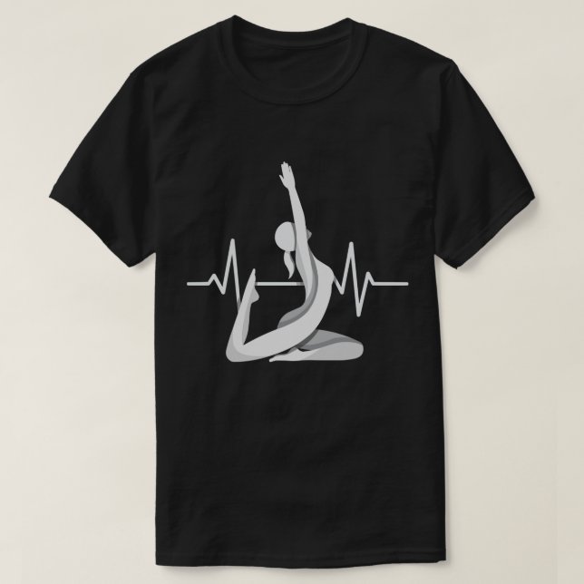 T-shirt Yoga Heartbeat Mindful Energy (Design devant)