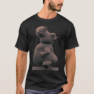 T-shirt Yoga Hippo Grève une pose