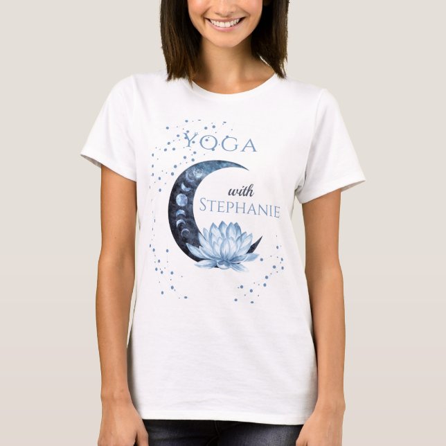 T-shirt Yoga Instructeur Blue Lotus Flower Class (Devant)