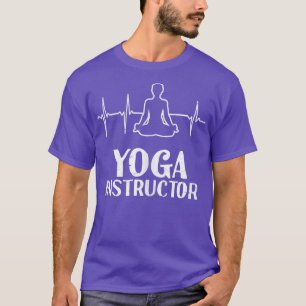 T-shirt Yoga Instructeur Design Heartbeat ECG Cadeau 
