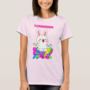 T-shirt Yoga lapin de Pâques méditez yum gelée haricots bo
