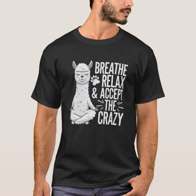 T-shirt Yoga Llama Namaste Meditation Zen Animal Yoga Inst (Devant)