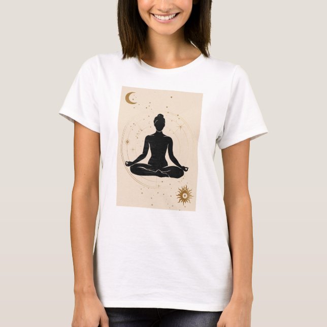T-shirt Yoga lotus position silhouette zen namaste collage (Devant)