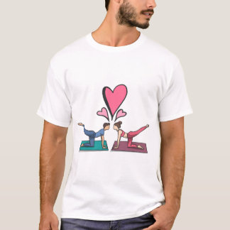 T-shirt "Yoga Love" "Pose Partenaire" "Coeur au Coeur"