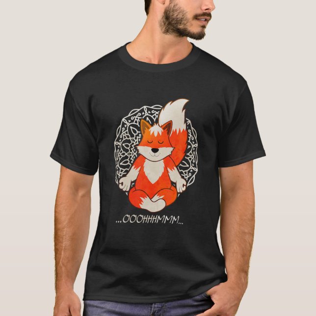 T-shirt Yoga Namaste Fox Funny Fox (Devant)