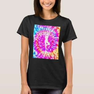 T-shirt Yoga Namaste Lune Tie Die Bouddha Arbre