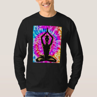 T-shirt Yoga Namaste Lune Tie Die Pose de Bouddha  